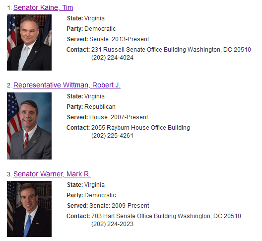 US Representatives Opens in new window