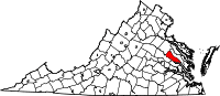 Map of Virginia Highlighting King William County